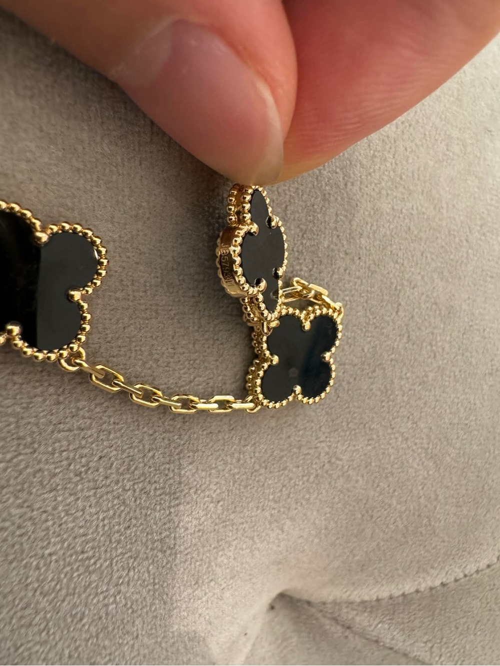 Van Cleef & Arpels Alhambra 5 Motifs Onyx Bracelet Classic Vintage Size - Picture 7 of 10